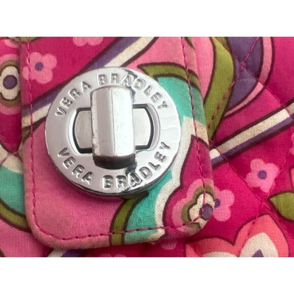Vera Bradley Turn Lock Wallet Pink and Purple - Picture 2 of 8